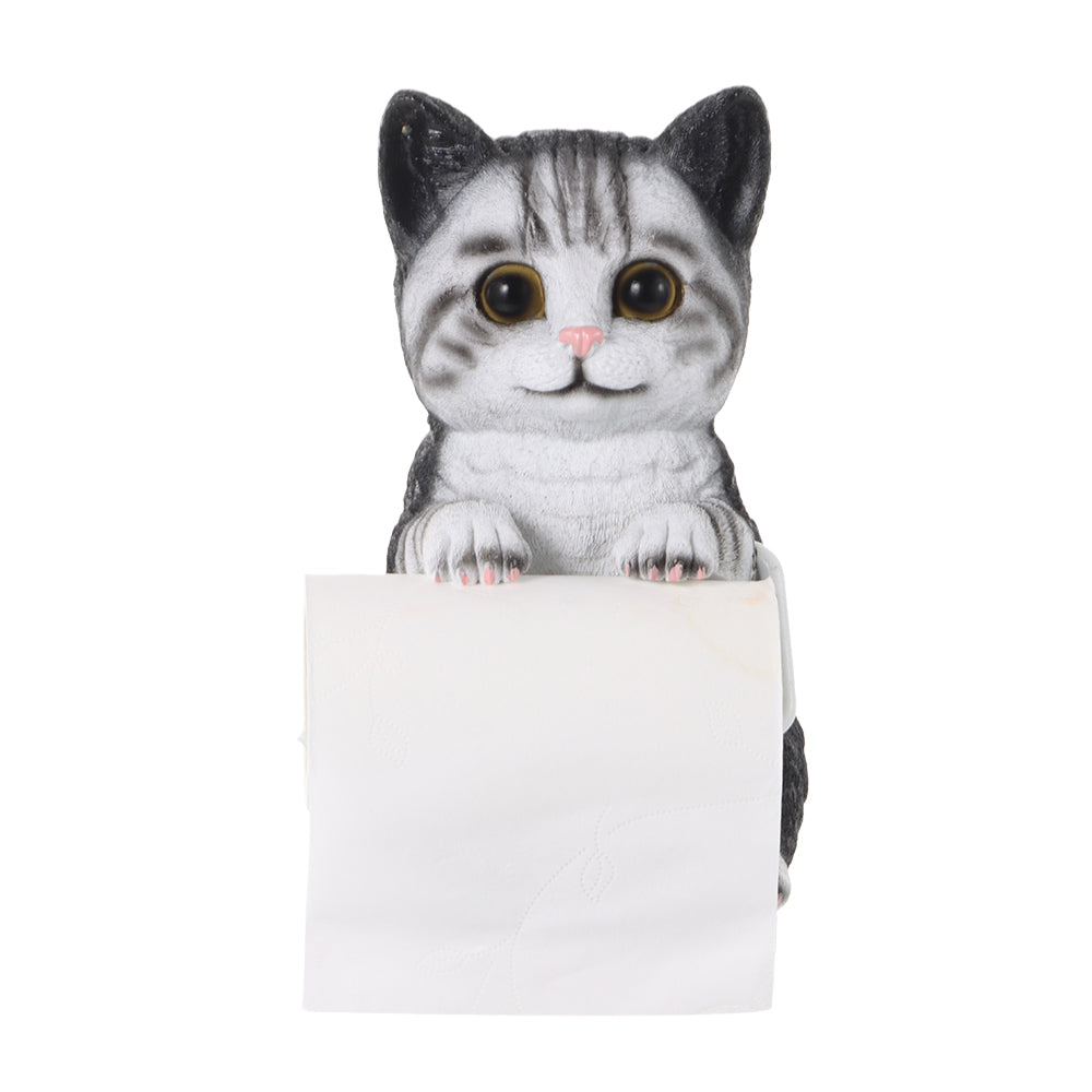 Resin Cat Toilet Paper Holder Wall Mounted Storage Dispenser Bathroom Paper Towel Dispenser Kitchen Tissue Dispenser