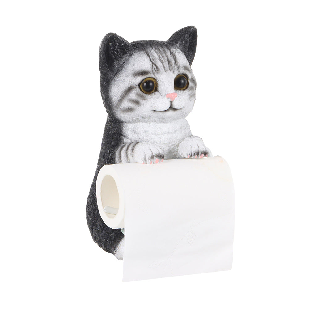 Resin Cat Toilet Paper Holder Wall Mounted Storage Dispenser Bathroom Paper Towel Dispenser Kitchen Tissue Dispenser