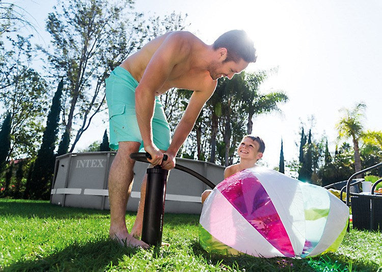INTEX Extra Large Manual Inflatable Swimming Ring with Air Needle Tent Mattress Basket Football Pump Pump