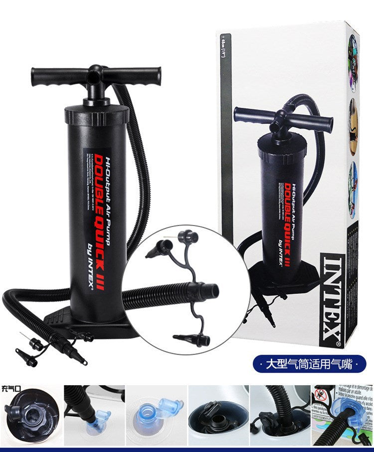 INTEX Extra Large Manual Inflatable Swimming Ring with Air Needle Tent Mattress Basket Football Pump Pump