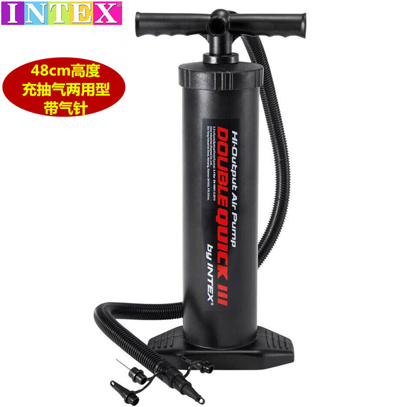 INTEX Extra Large Manual Inflatable Swimming Ring with Air Needle Tent Mattress Basket Football Pump Pump