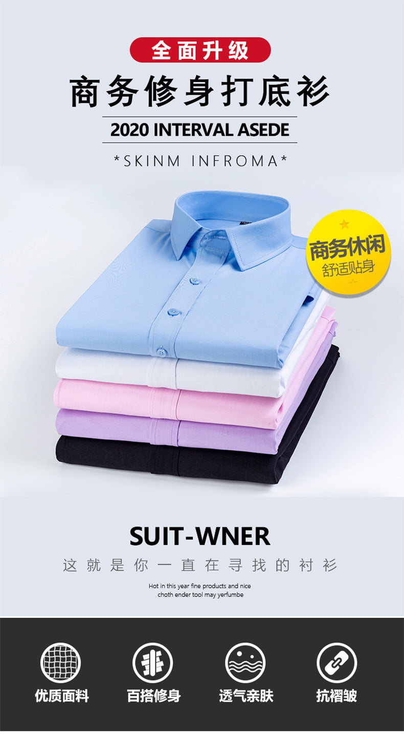 Spring and Summer New Striped Long-Sleeved Shirts for Men, Business Casual Workwear, Breathable Shirts, Cross-Border European and American Bestsellers on Amazon