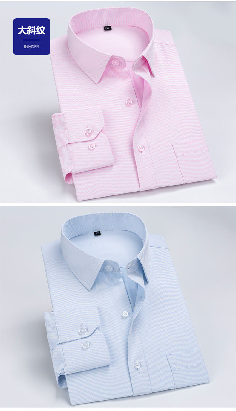 Spring and Summer New Striped Long-Sleeved Shirts for Men, Business Casual Workwear, Breathable Shirts, Cross-Border European and American Bestsellers on Amazon