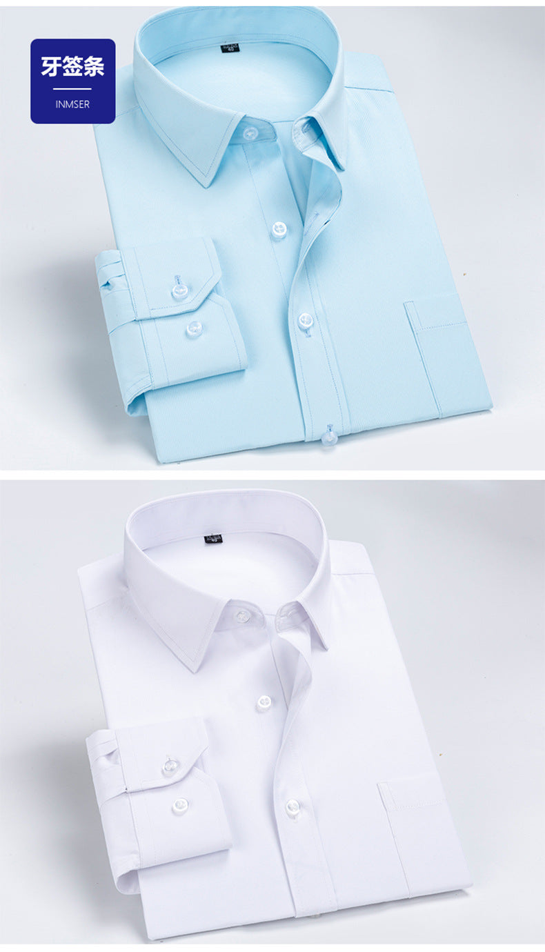 Spring and Summer New Striped Long-Sleeved Shirts for Men, Business Casual Workwear, Breathable Shirts, Cross-Border European and American Bestsellers on Amazon