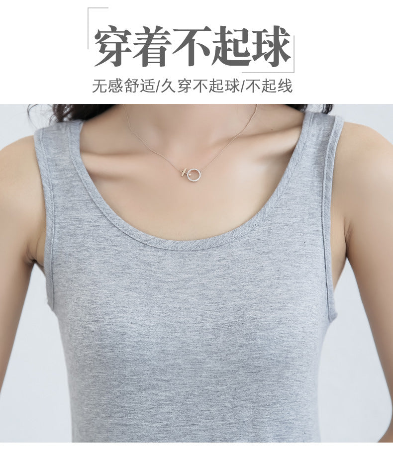 Spring and Summer modal bottoming suspender skirt women's underskirt versatile loose sleeveless vest skirt plus size dress