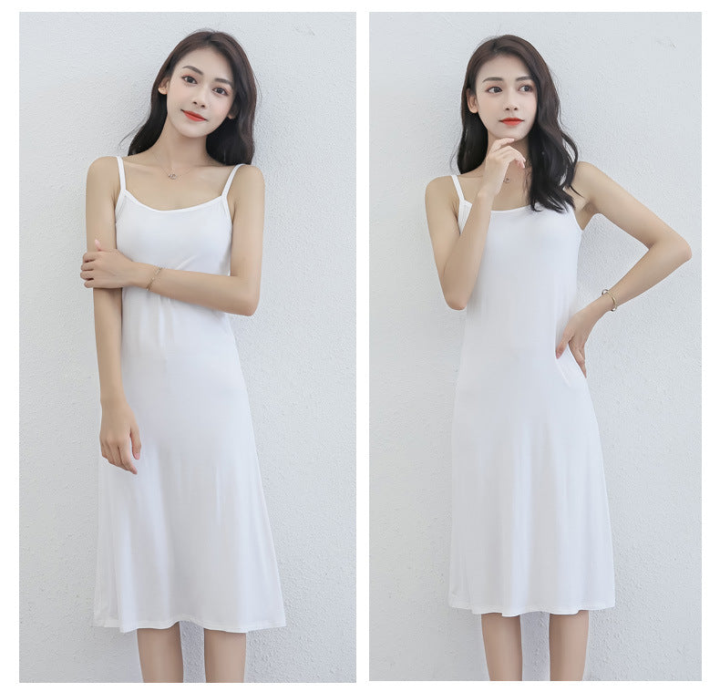 Spring and Summer modal bottoming suspender skirt women's underskirt versatile loose sleeveless vest skirt plus size dress
