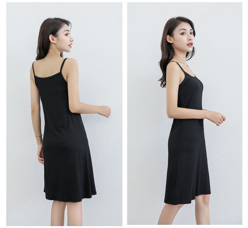 Spring and Summer modal bottoming suspender skirt women's underskirt versatile loose sleeveless vest skirt plus size dress