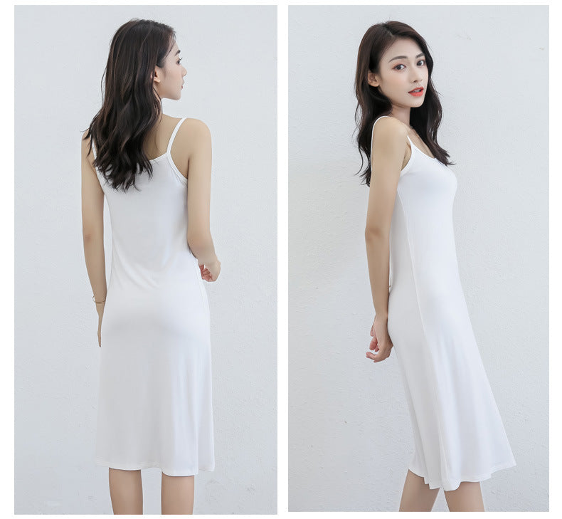 Spring and Summer modal bottoming suspender skirt women's underskirt versatile loose sleeveless vest skirt plus size dress