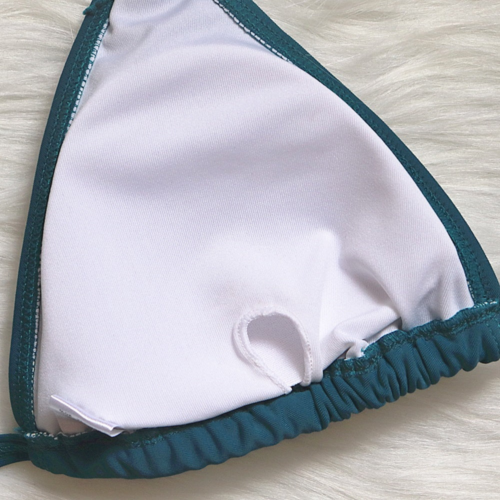 2022 European and American Sexy Bikini Plain Women's Split Strap Luxury Diamond Swimsuit Metal Chain Accessories Swimsuit