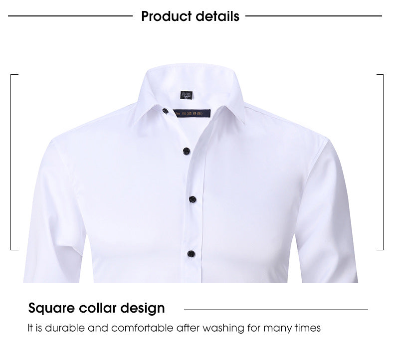 Solid Color Amazon Stretchy Plus-Size Men's Long-Sleeve Shirt, Men's Fashion Shirt, Slim Fit Outerwear
