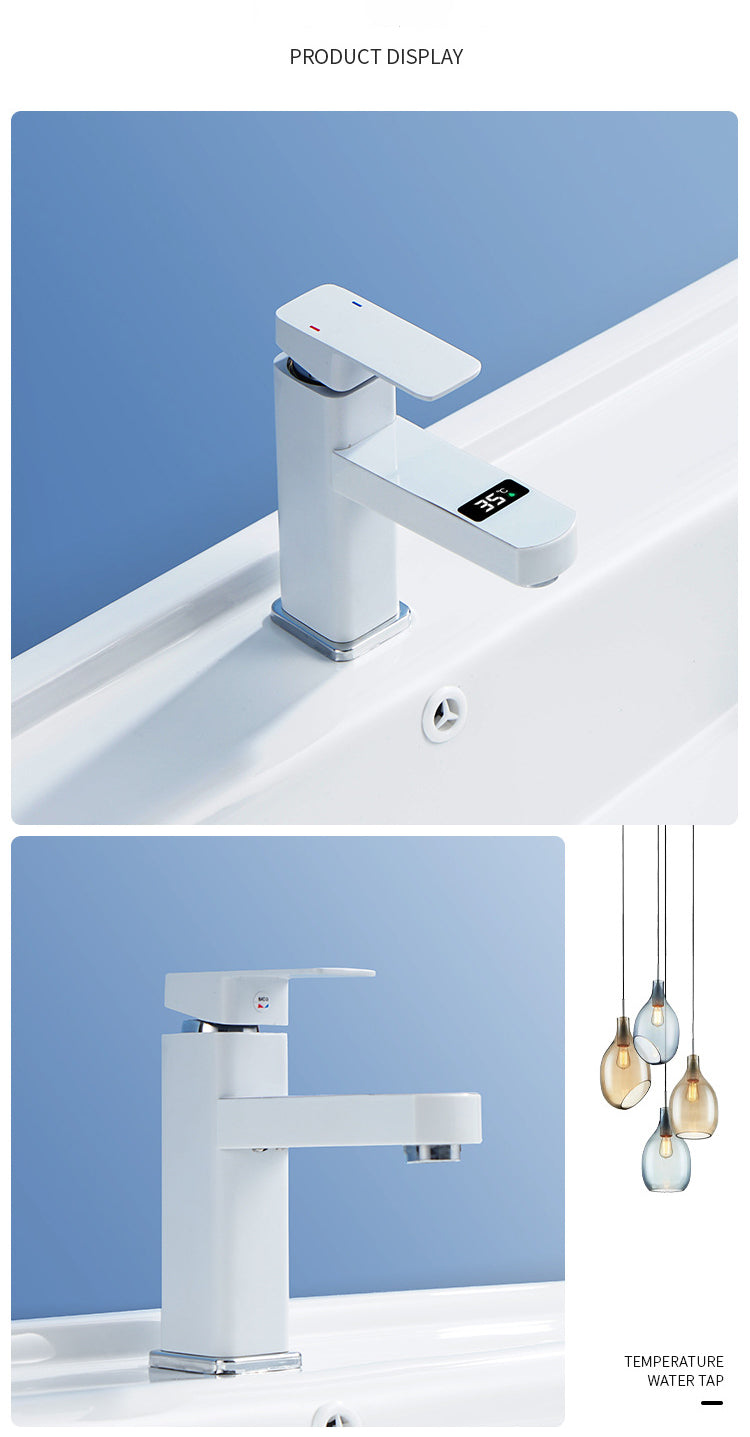 Touch LED Digital Faucet Temperature Display Basin Faucet Hot Cold Mixer Tap Ceramic Valve Core Kitchen Bathroom Accessories