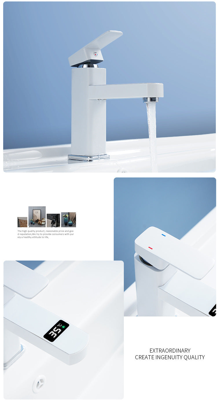 Touch LED Digital Faucet Temperature Display Basin Faucet Hot Cold Mixer Tap Ceramic Valve Core Kitchen Bathroom Accessories