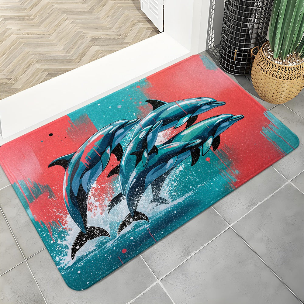 1pc Quick- Bathroom Mat Bath Rug Mat - Non-Slip, Absorbent Diatom Mud Floor Rug with Geometric Design for Shower & Entryway Bath