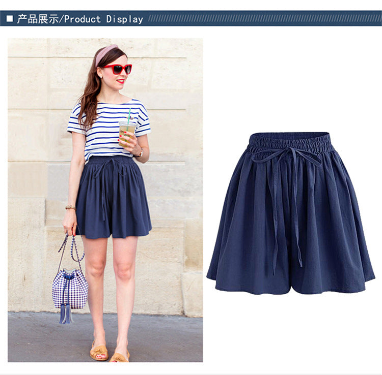 Large Size Wide Leg Shorts for Women Summer Plus Fat New Chiffon Pants Skirt Single Layer Elastic Waist Loose Versatile Korean Style Casual Pants