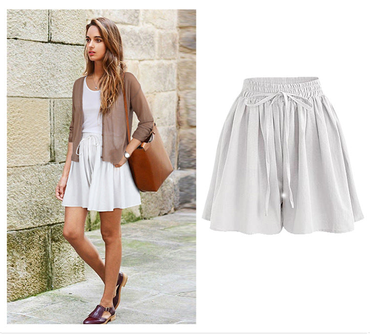Large Size Wide Leg Shorts for Women Summer Plus Fat New Chiffon Pants Skirt Single Layer Elastic Waist Loose Versatile Korean Style Casual Pants