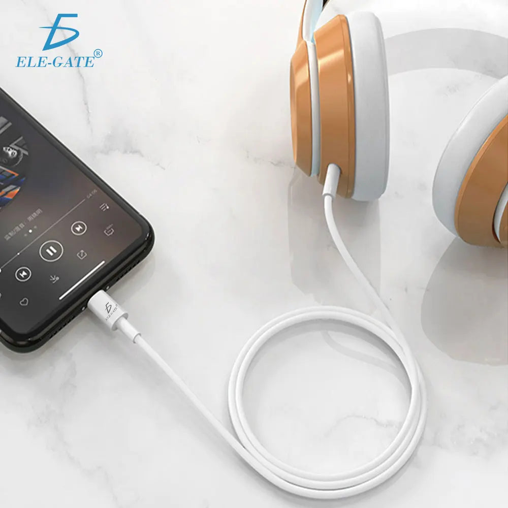 ELE-GATE Professional 2m Nylon-Jacketed Twisted Pair MALE-MALE C 3.5mm Stereo Audio Aux Cable for Car Headphones Cell Phones