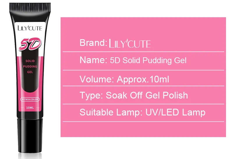 LILY'CUTE 10ml Solid Pudding Emboss Liner Gel Nail Polish Korean-style Painting Texture Modeling Stereoscopic Shaping Nail Art