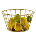 Tabletop Kitchenware Wholesaler Handmade Iron Basket for Fruit Storage Basket Gold Wire Fruit Storage Basket