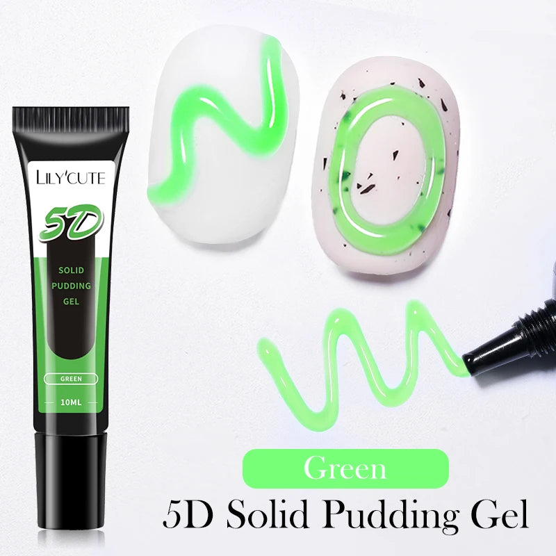 LILY'CUTE 10ml Solid Pudding Emboss Liner Gel Nail Polish Korean-style Painting Texture Modeling Stereoscopic Shaping Nail Art