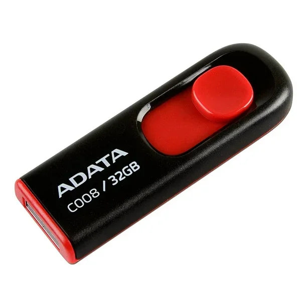 Adata DV.UV240.32G 32GB USB 2.0 Flash Drive Black Red Plastic Needle Mark PC Compatible New Stock Gift Box Packaging Without Lid