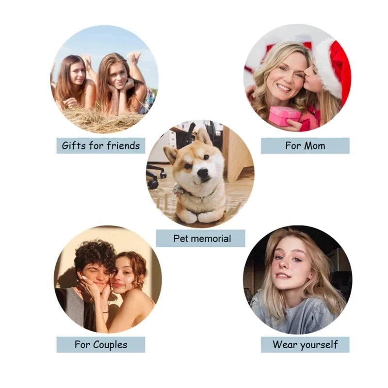 Dascusto Love Necklace Custom Projection Photo Necklace Personalized Couples Picture Necklace Memorial Gift For Your Girlfriend