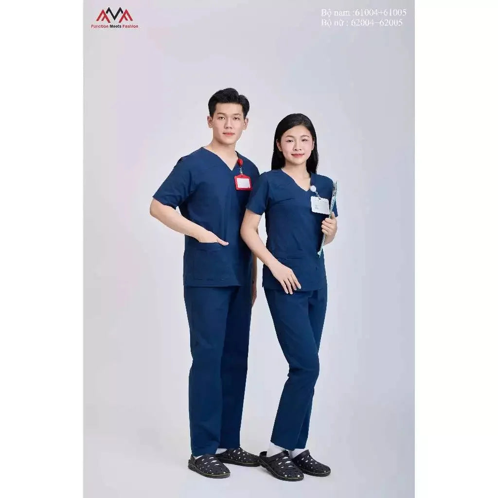 WFX-CVC 52% Cotton Doctors & Nurses Fabric 45% Polyester 3% Spandex FMF Unisex Needle Detection Medical Scrub Set