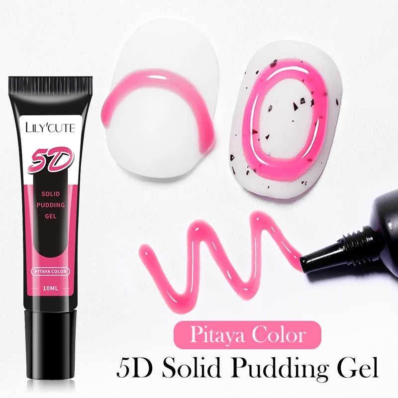 LILY'CUTE 10ml Solid Pudding Emboss Liner Gel Nail Polish Korean-style Painting Texture Modeling Stereoscopic Shaping Nail Art