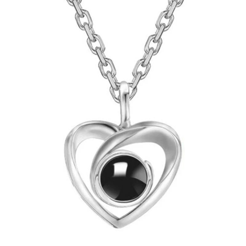 Dascusto Love Necklace Custom Projection Photo Necklace Personalized Couples Picture Necklace Memorial Gift For Your Girlfriend