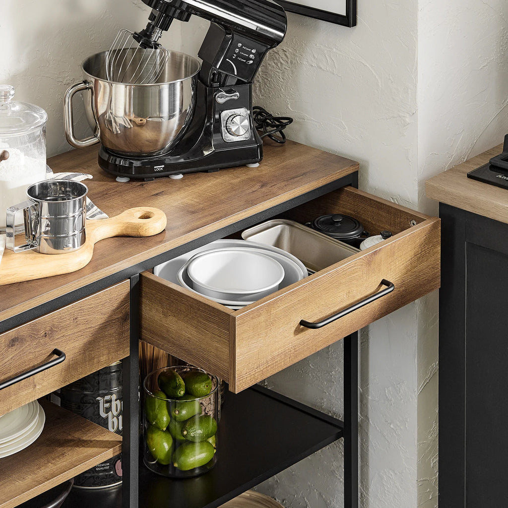 SoBuy FSB85-PF kitchen island kitchen shelf kitchen cart sideboard with drawer and shelves chest of drawers kitchen wardrobe