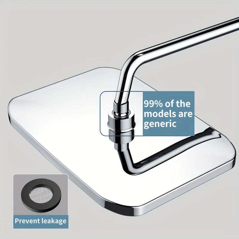 Booster Rain Shower Head 360° Rotation Water Saving New 30cm Large Size High Pressure Overhead Rain Shower Head Large Flow