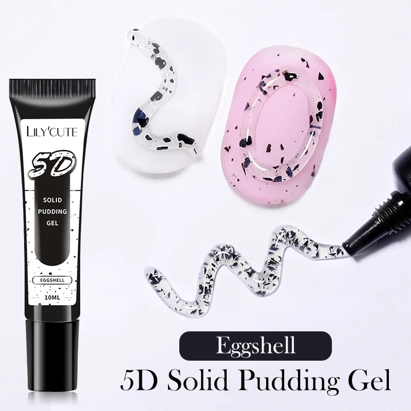 LILY'CUTE 10ml Solid Pudding Emboss Liner Gel Nail Polish Korean-style Painting Texture Modeling Stereoscopic Shaping Nail Art