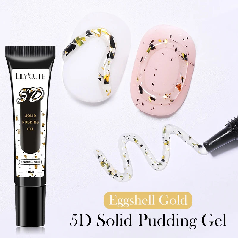 LILY'CUTE 10ml Solid Pudding Emboss Liner Gel Nail Polish Korean-style Painting Texture Modeling Stereoscopic Shaping Nail Art
