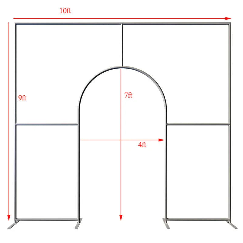 10x9ft Aluminum Alloy Tube Fabric Cover Welcome Open Door Backdrop Stand Arch for Wedding Birthday Baby Shower