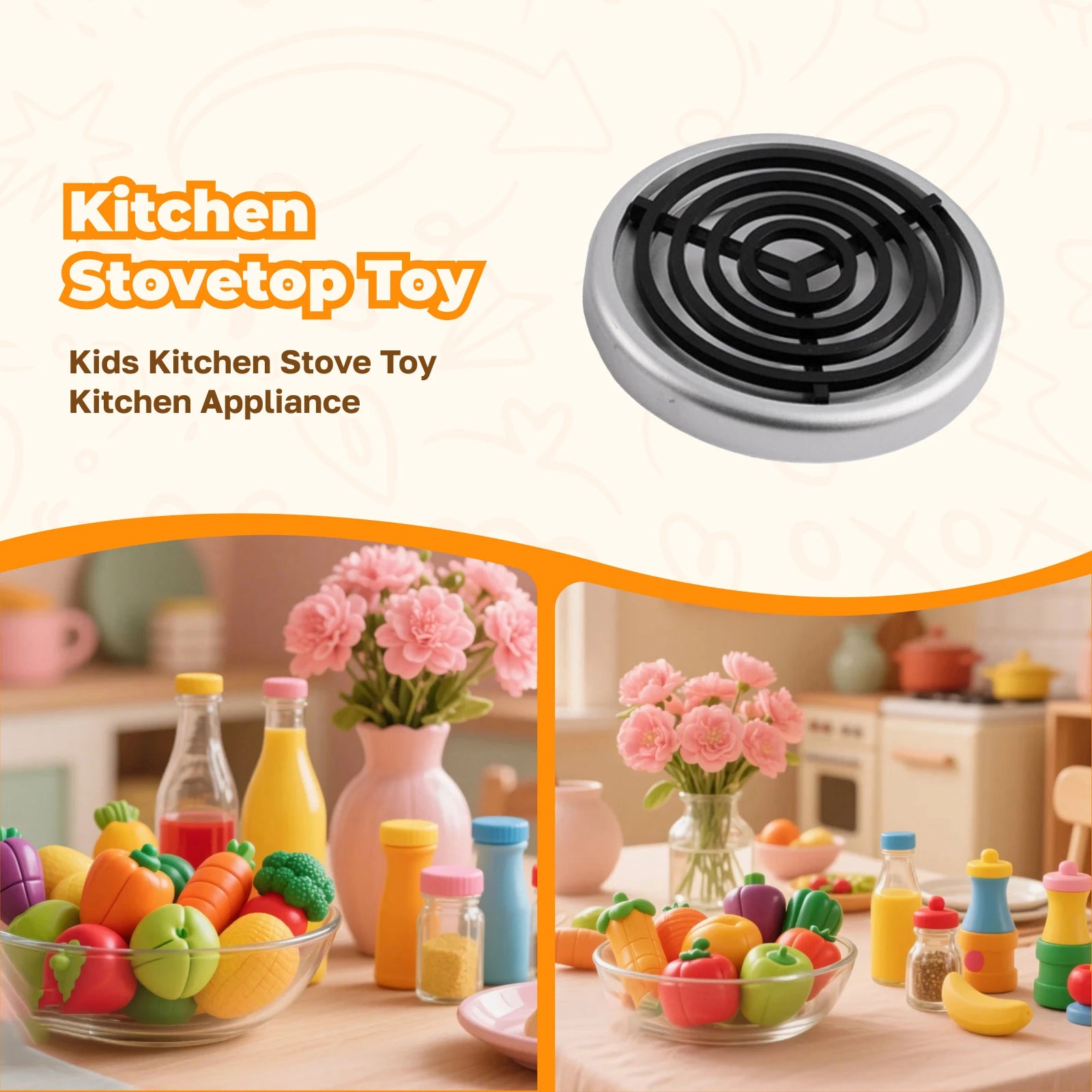 Kitchen Stovetop Toy Playset Educational Versatile Gift Role Playing Mini Play Pretend Play Kitchen Toy for Girls Boys Gifts