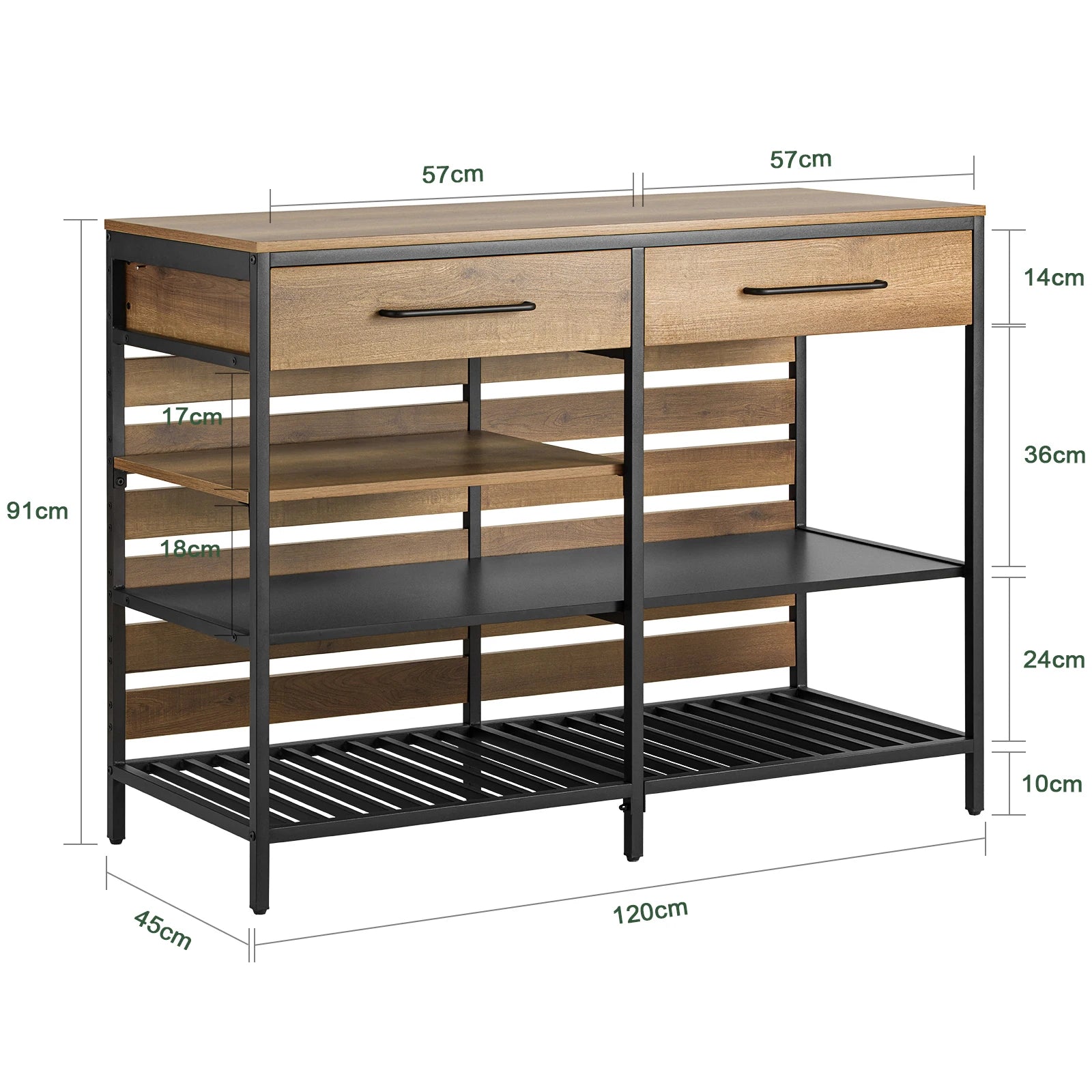 SoBuy FSB85-PF kitchen island kitchen shelf kitchen cart sideboard with drawer and shelves chest of drawers kitchen wardrobe