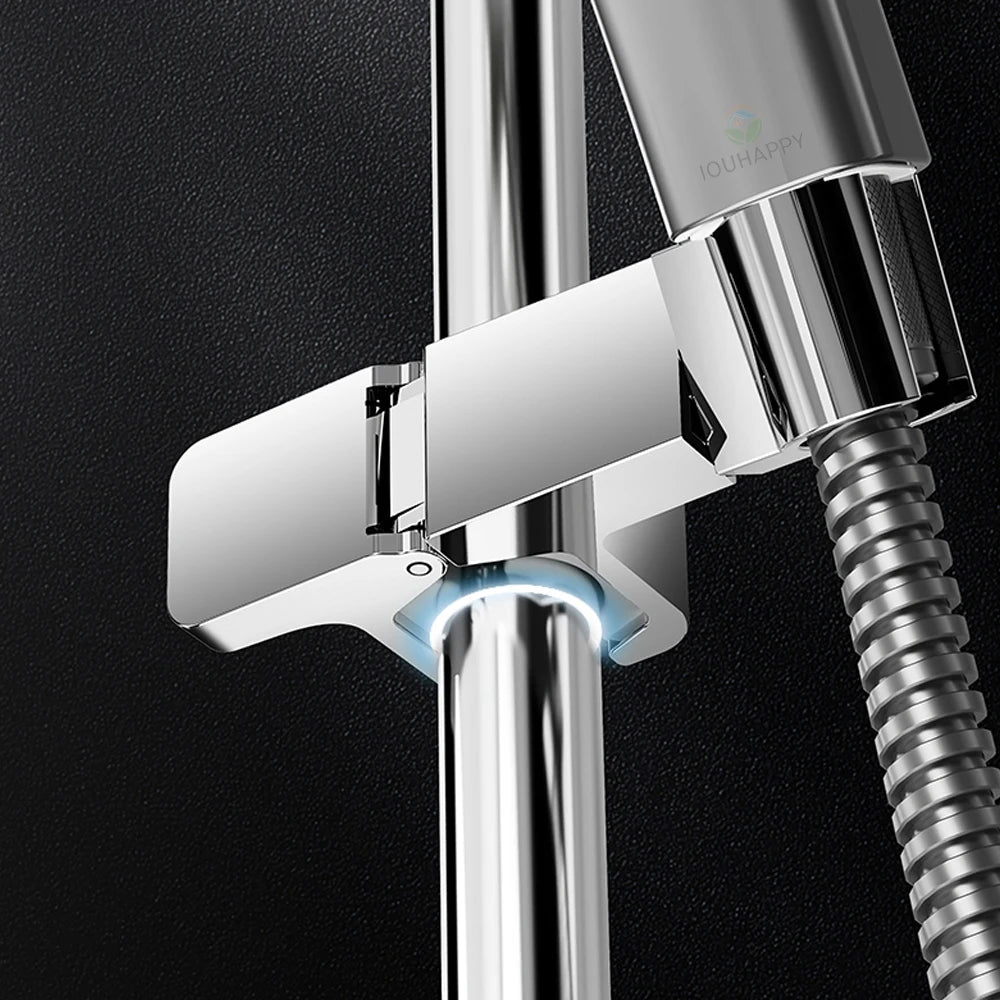 Adjustable Chrome Shower Rail Holder Universal Shower Head Holder Hand Shower Rail Shower Bracket  for Home Bathroom Accessories