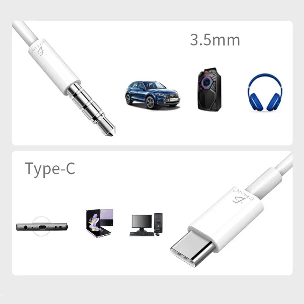 ELE-GATE Professional 2m Nylon-Jacketed Twisted Pair MALE-MALE C 3.5mm Stereo Audio Aux Cable for Car Headphones Cell Phones