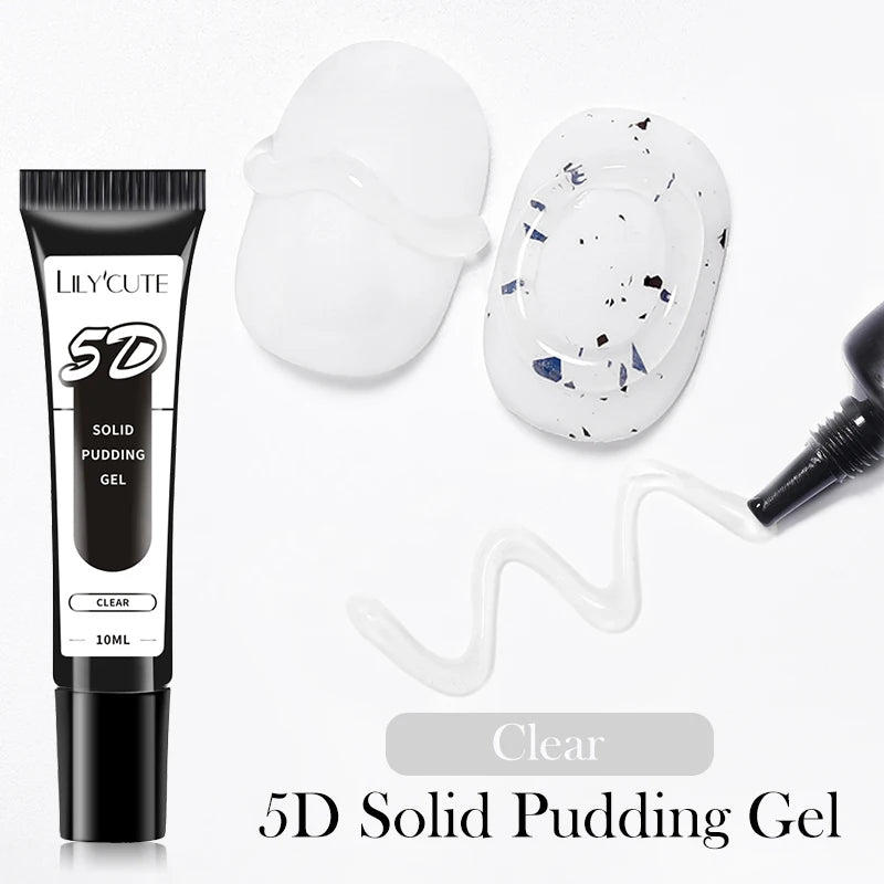 LILY'CUTE 10ml Solid Pudding Emboss Liner Gel Nail Polish Korean-style Painting Texture Modeling Stereoscopic Shaping Nail Art
