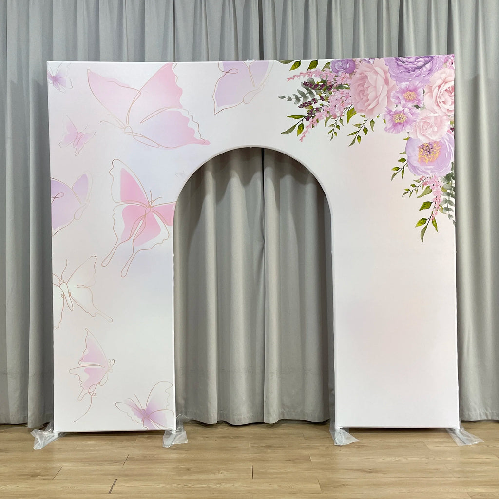 10x9ft Aluminum Alloy Tube Fabric Cover Welcome Open Door Backdrop Stand Arch for Wedding Birthday Baby Shower