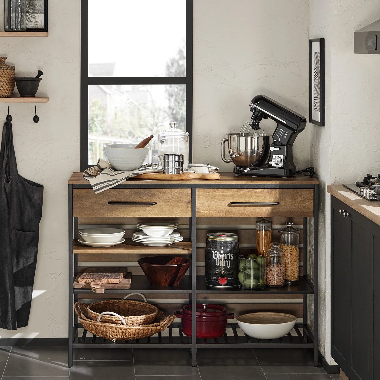 SoBuy FSB85-PF kitchen island kitchen shelf kitchen cart sideboard with drawer and shelves chest of drawers kitchen wardrobe