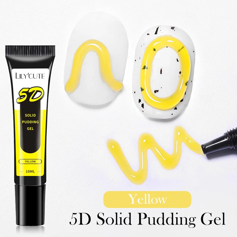 LILY'CUTE 10ml Solid Pudding Emboss Liner Gel Nail Polish Korean-style Painting Texture Modeling Stereoscopic Shaping Nail Art