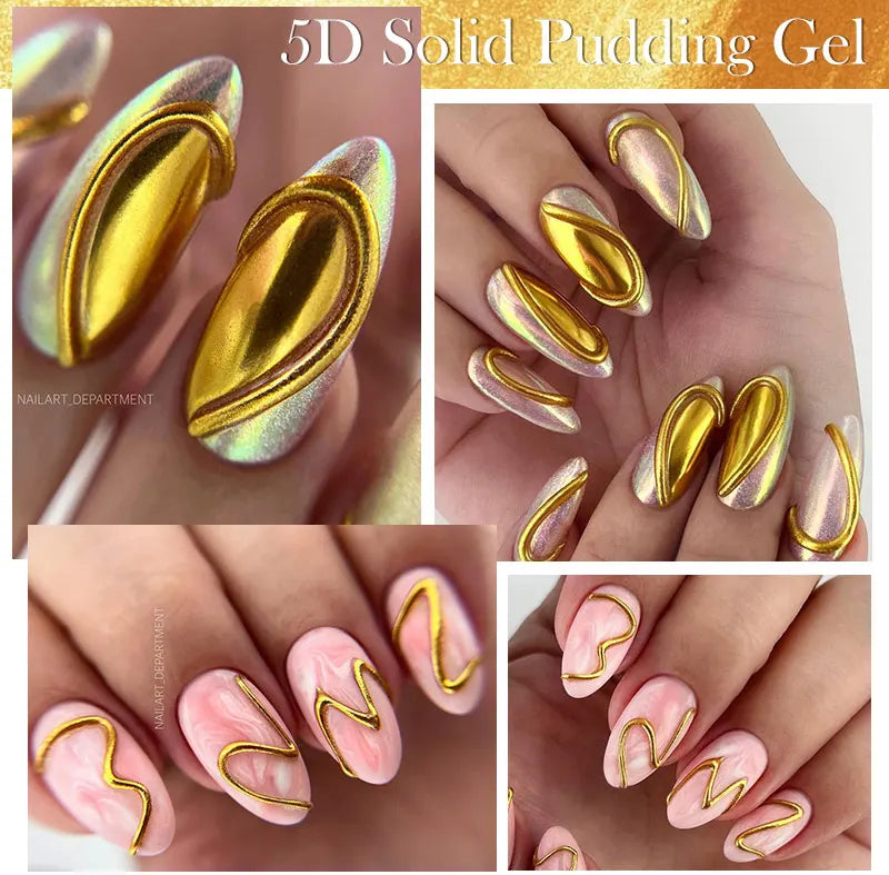 LILY'CUTE 10ml Solid Pudding Emboss Liner Gel Nail Polish Korean-style Painting Texture Modeling Stereoscopic Shaping Nail Art