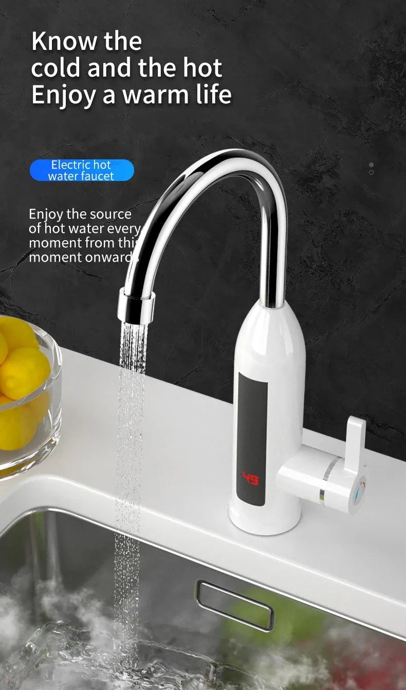 3000W 220V/110V Electric Kitchen Water Heater Tap Instant Hot stainless steel Water Faucet Heater Cold Heating Faucet