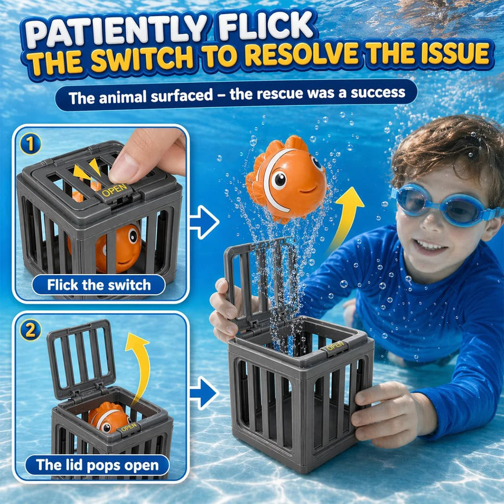 NEW Fish Box Swimming and Diving Toys, Child Adult Pool Party Toys, Toddler Floating Animals Bath Toys,  Birthday Christmas Gift