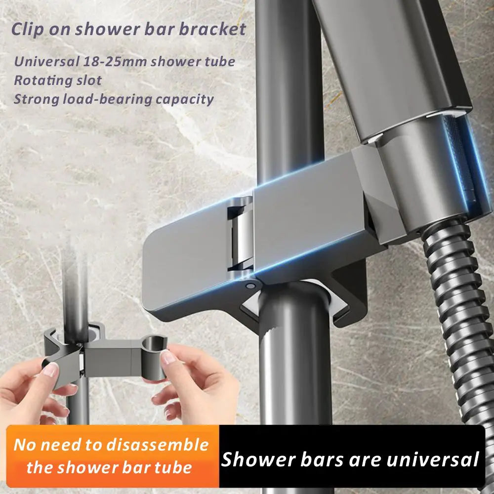 Adjustable Chrome Shower Rail Holder Universal Shower Head Holder Hand Shower Rail Shower Bracket  for Home Bathroom Accessories