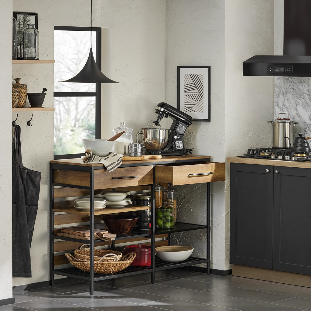 SoBuy FSB85-PF kitchen island kitchen shelf kitchen cart sideboard with drawer and shelves chest of drawers kitchen wardrobe