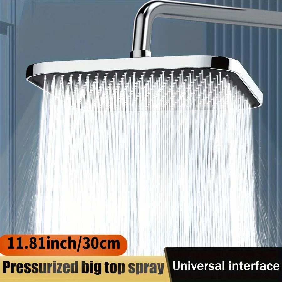 Booster Rain Shower Head 360° Rotation Water Saving New 30cm Large Size High Pressure Overhead Rain Shower Head Large Flow