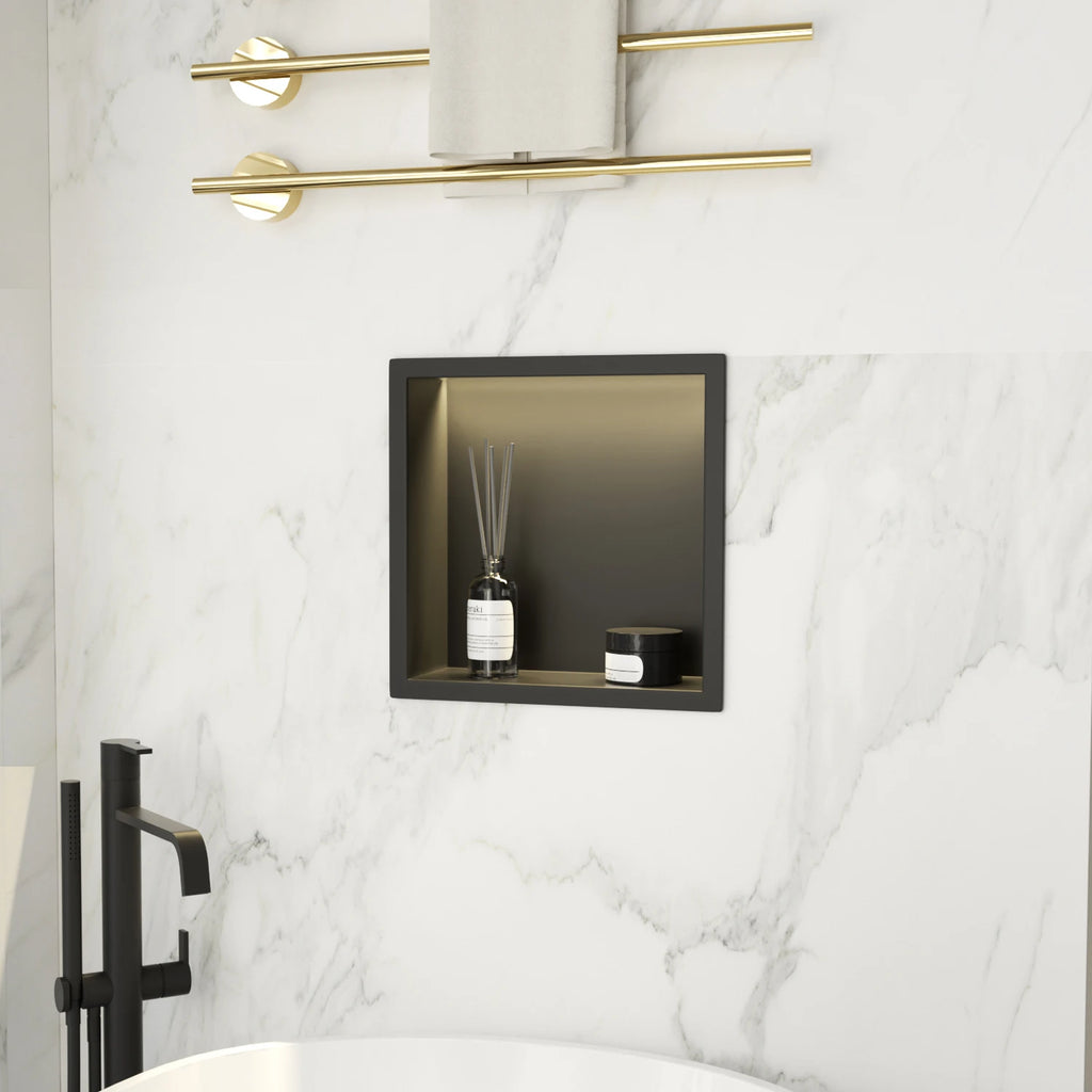 High Quality IPX65 12x12 LED Shower Niche Modern Stainless Steel Design with FCC and for UL Certification for Bathroom Use