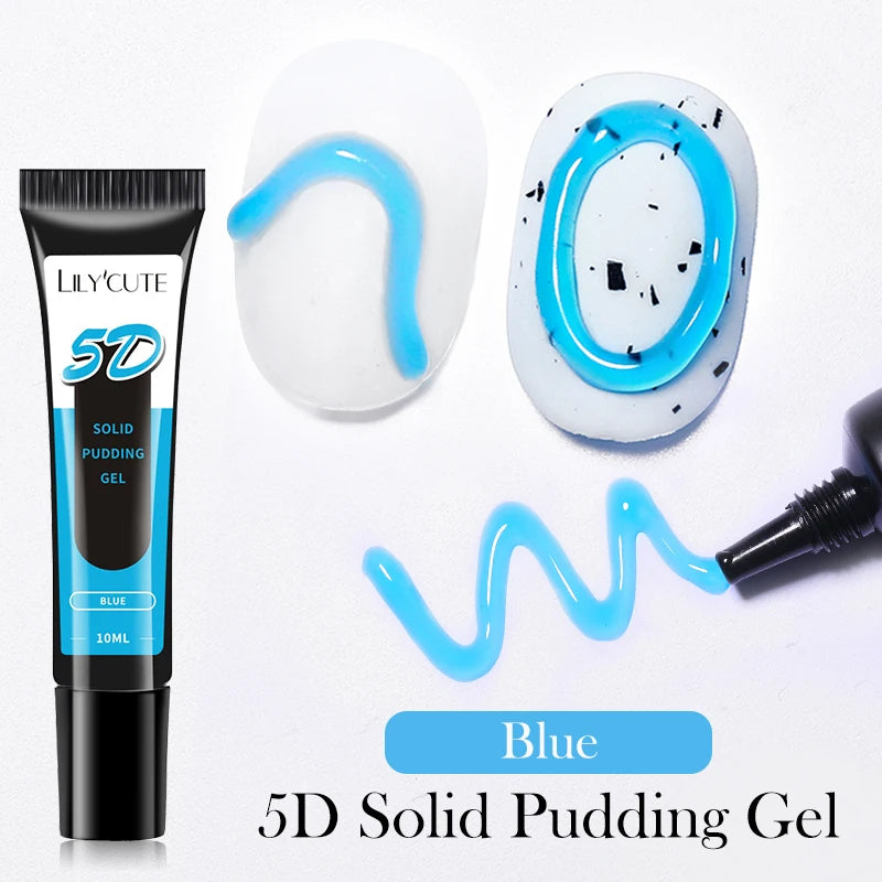 LILY'CUTE 10ml Solid Pudding Emboss Liner Gel Nail Polish Korean-style Painting Texture Modeling Stereoscopic Shaping Nail Art