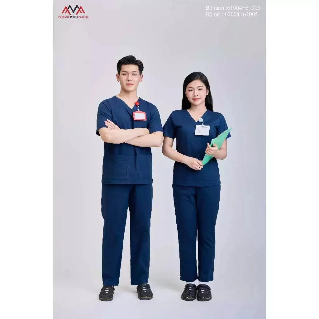 WFX-CVC 52% Cotton Doctors & Nurses Fabric 45% Polyester 3% Spandex FMF Unisex Needle Detection Medical Scrub Set